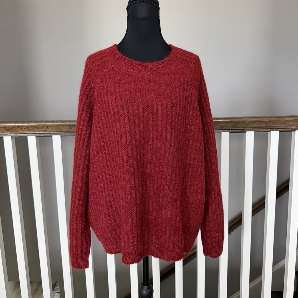 Poetry Alpaca Silk Blend SweaterMock Neck Sz 18 Fuzzy Cozy Heritage Quiet Luxury